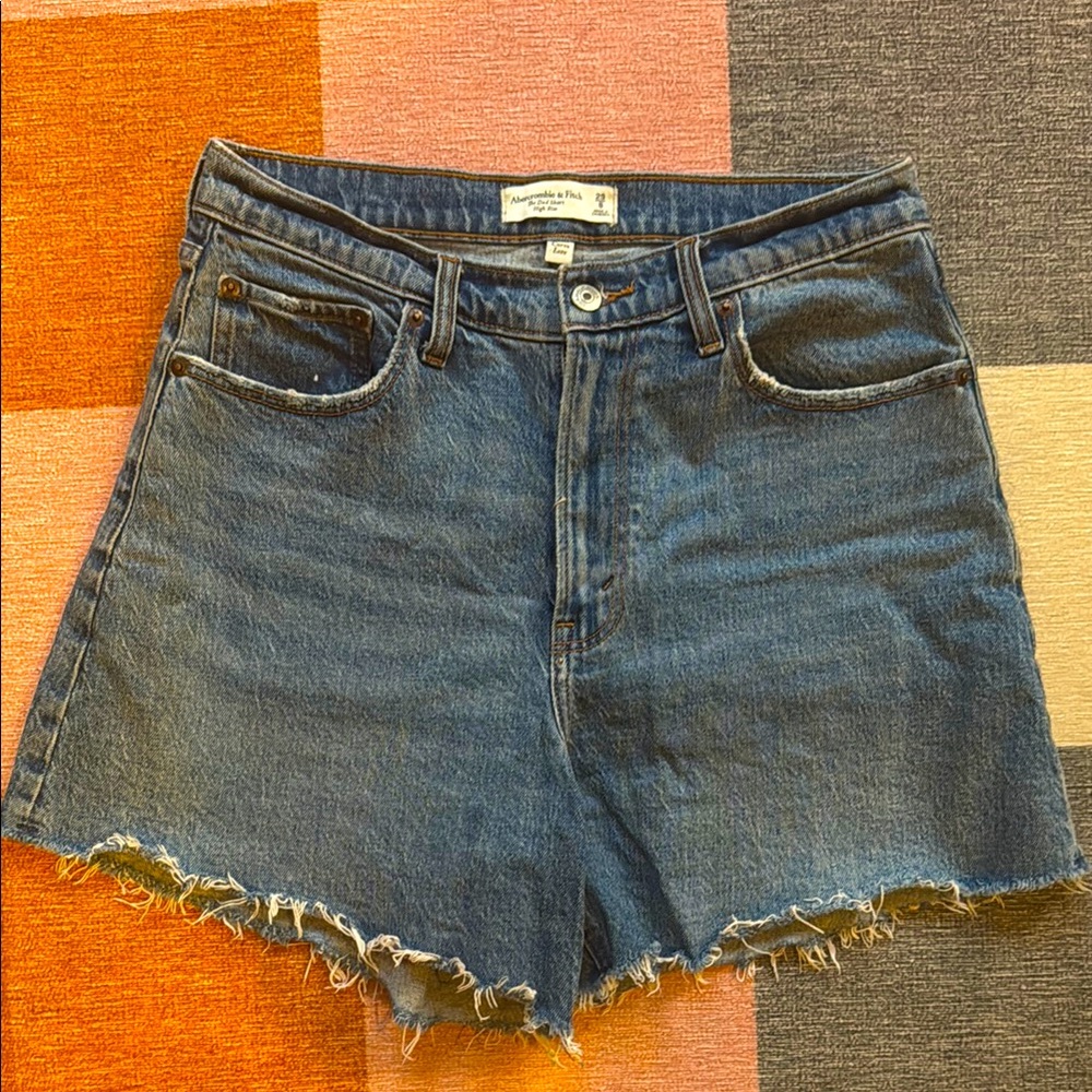 Abercrombie “the Dad” high rise Denim Blue Women's Shorts
